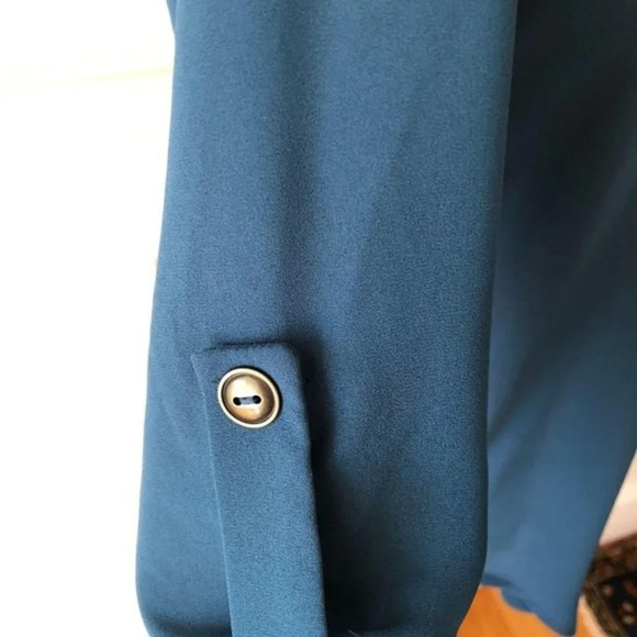 Nordstrom Lush Deep Teal Popover Blouse XS - Picture 5 of 5